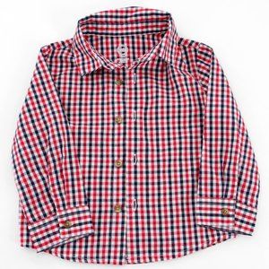 Boy's Plaid Cotton Poplin Shirt by Wonder Nation